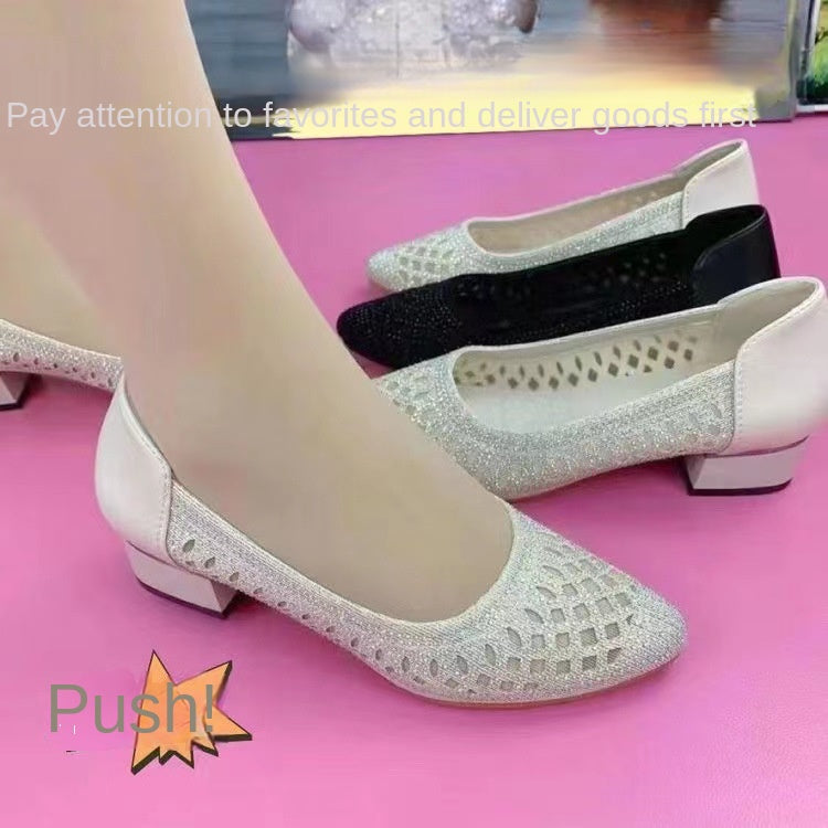 【35-41】Sandale Hot Diamond Mesh Hollow respirabile pentru damă