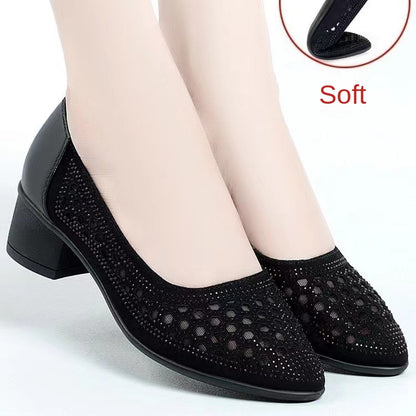 【35-41】Sandale Hot Diamond Mesh Hollow respirabile pentru damă