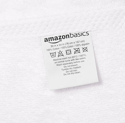 Amazon Basics Quick-Dry Towels 100% Cotton - Set of 3, Ice Blue